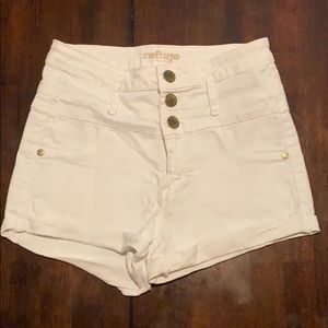 Size 6 refuge white jean shorts
